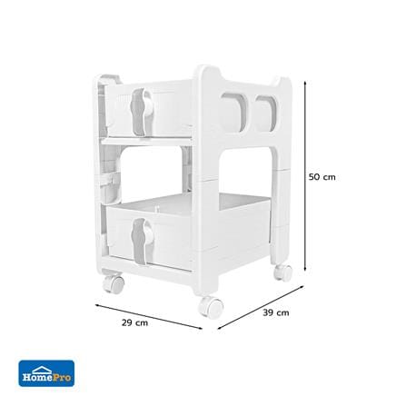 ชั้นลิ้นชัก 2 ชั้น STACKO VIVE 29x39x50 ซม. สีขาว_7