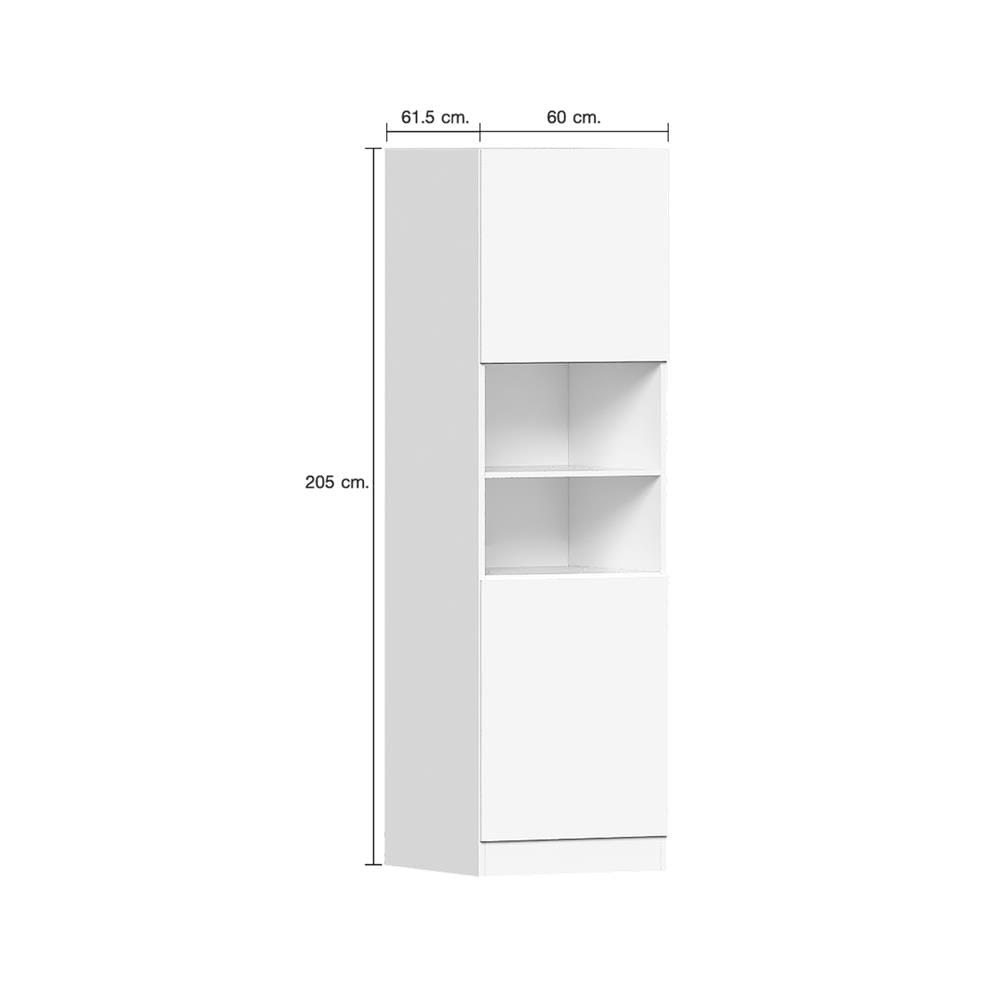 ตู้เสริมทรงสูงบานเรียบแบบมีชั้น CABIN KIN 60x205ซม. สีขาว