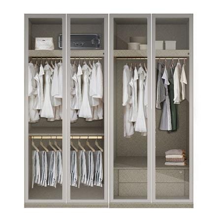 ตู้เสื้อผ้า 4 บานเปิด SB BUILT IN WARDROBE PLUS 59061007 200 ซม. สีเงิน