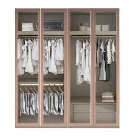 ตู้เสื้อผ้า 4 บานเปิด SB BUILT IN WARDROBE PLUS 59061009 200 ซม. สีน้ำตาล