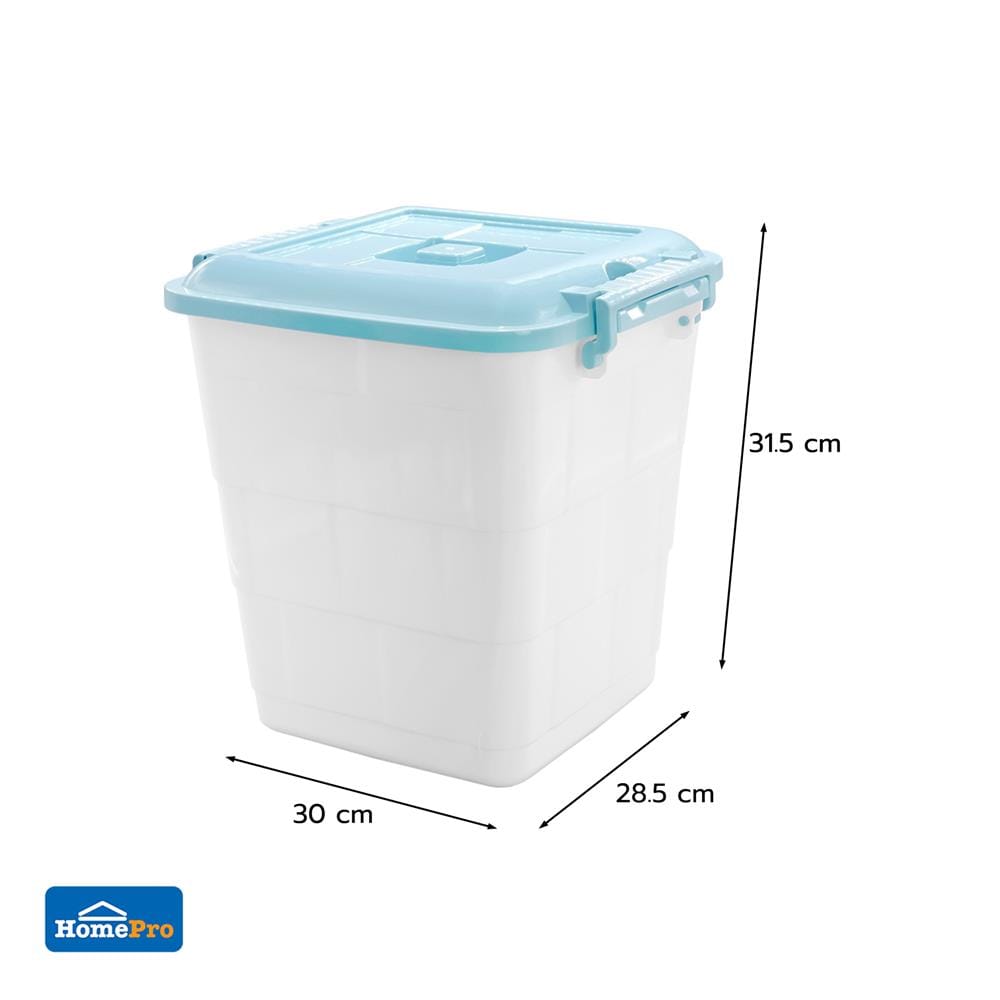 กล่องฝาล็อกทรงสูง STACKO 15 ลิตร 28.5x30x31.5 ซม. สีฟ้า
