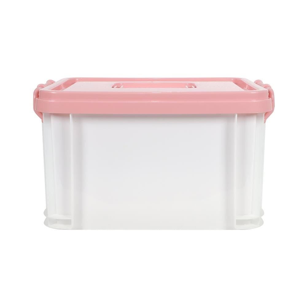 กล่องฝาล็อกหูหิ้ว STACKO 9 ลิตร 23.2x32x18.5 ซม. สีชมพู