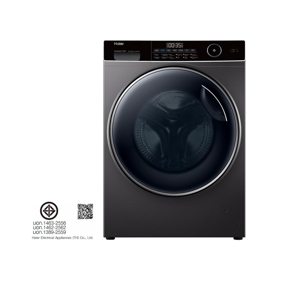 เครื่องซักอบผ้าฝาหน้า HAIER HWD130-BP14959S8 13/8 กก. 1400RPM อินเวอร์เตอร์ สีเทาเข้ม