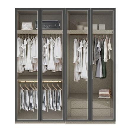 ตู้เสื้อผ้า 4 บานเปิด SB BUILT IN WARDROBE PLUS 59061004 200 ซม. สีดำ