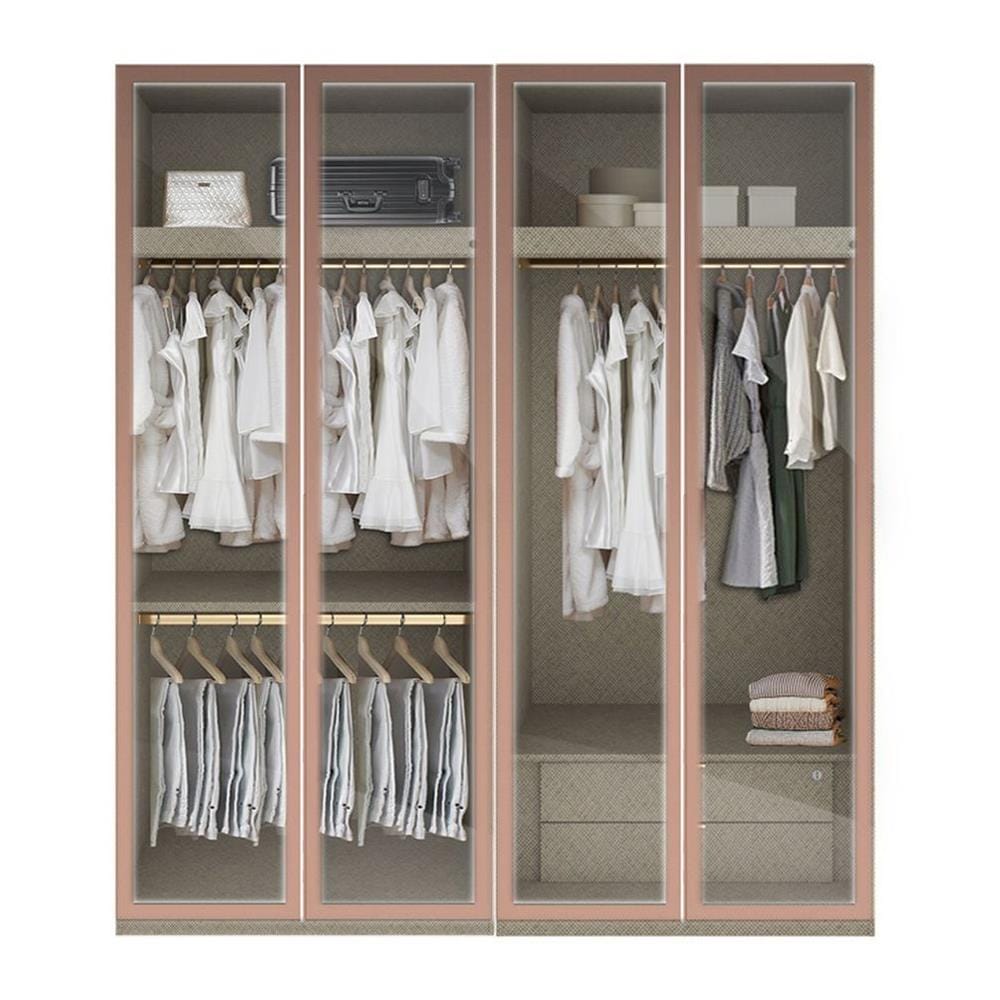 ตู้เสื้อผ้า 4 บานเปิด SB BUILT IN WARDROBE PLUS 59061005 200 ซม. สีชมพู