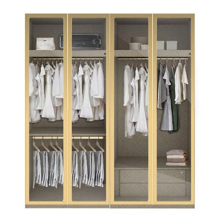 ตู้เสื้อผ้า 4 บานเปิด SB BUILT IN WARDROBE PLUS 59061002 200 ซม. สีทอง
