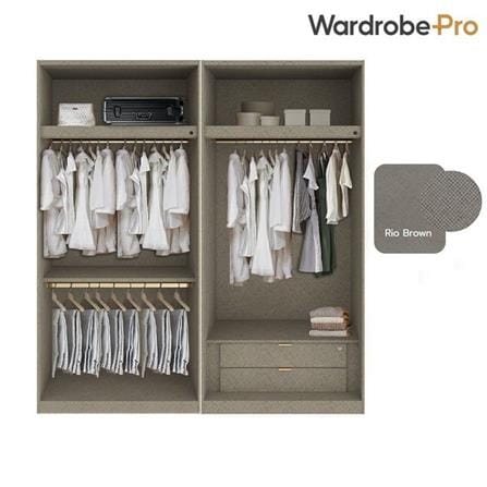 ตู้เสื้อผ้า 4 บานเปิด SB BUILT IN WARDROBE PLUS 59061002 200 ซม. สีทอง_2