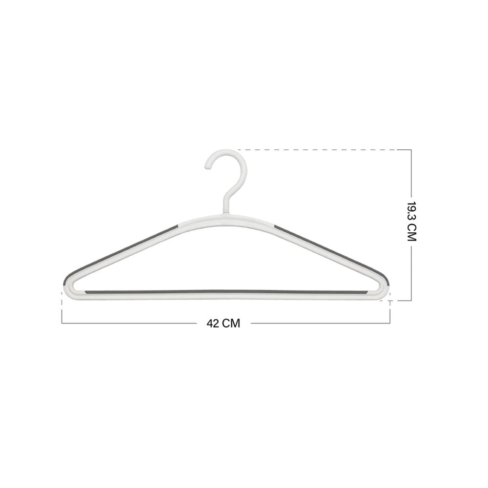 ไม้แขวนเสื้อ PLIM DOUBLE 14924 สีขาว/เทา แพ็ก 5 ชิ้น