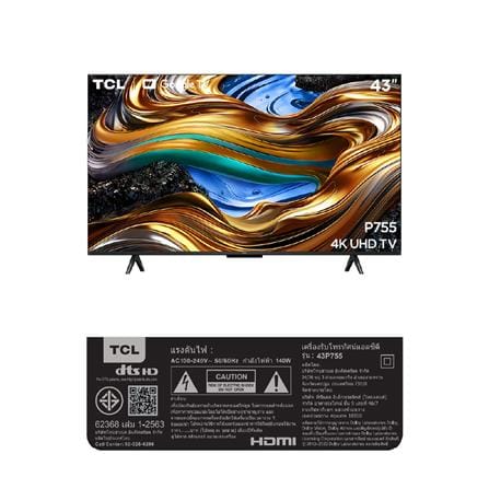 ทีวีแอลอีดี 43 นิ้ว TCL (4K, LED, GOOGLE TV) 43P755_6