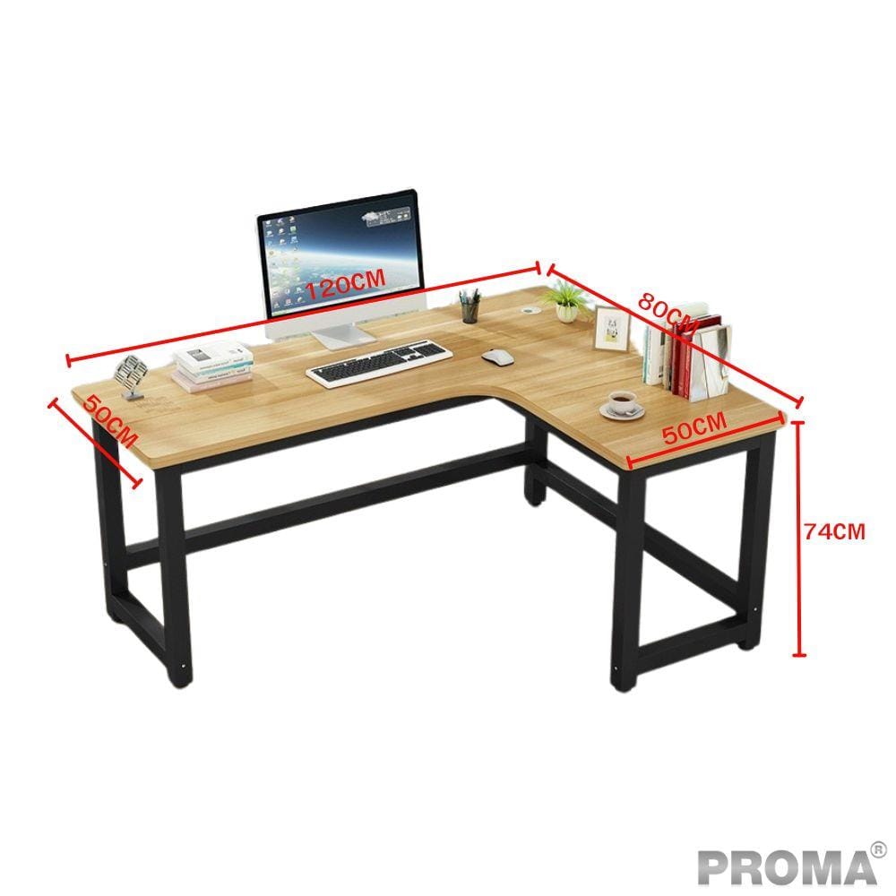 โต๊ะทำงานเข้ามุมด้านขวา PROMA OD40R L SHAPE 120 ซม. สีน้ำตาล (ไม่มีตู้เอกสาร)_2