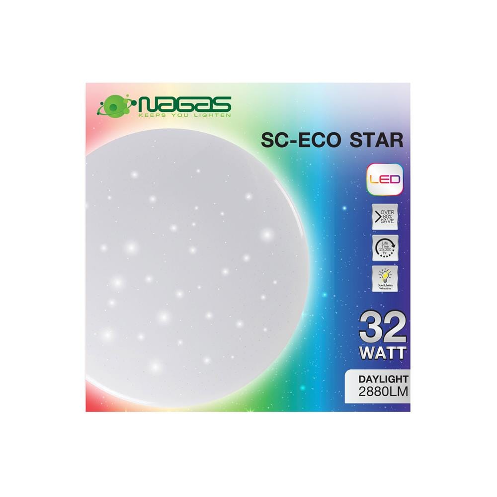ไฟเพดาน LED NAGAS SC-ECO STAR 15 นิ้ว 32 วัตต์ DAYLIGHT สีขาว