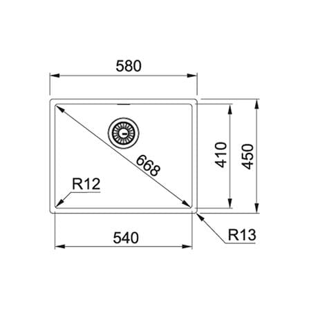 ซิงค์ฝัง 1 หลุม FRANKE BXX 210-54 U 58 ซม. สีเงิน_2