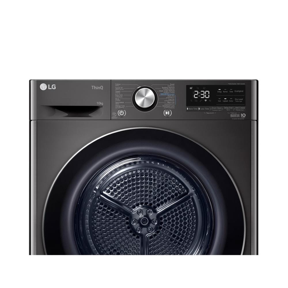 เครื่องอบผ้าฝาหน้า LG RV10VHP2B 10 กก. HEAT PUMP สีดำ