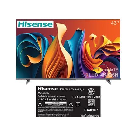 ทีวีคิวแอลอีดี 43 นิ้ว HISENSE (4K, QLED, GOOGLE TV) 43Q6N_7