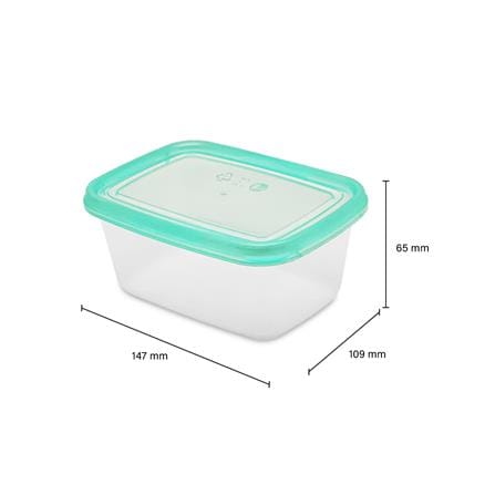 กล่องอาหารเหลี่ยม 0.5 ลิตร KECH NOLA แพ็ก 4 กล่อง สีเขียว_7