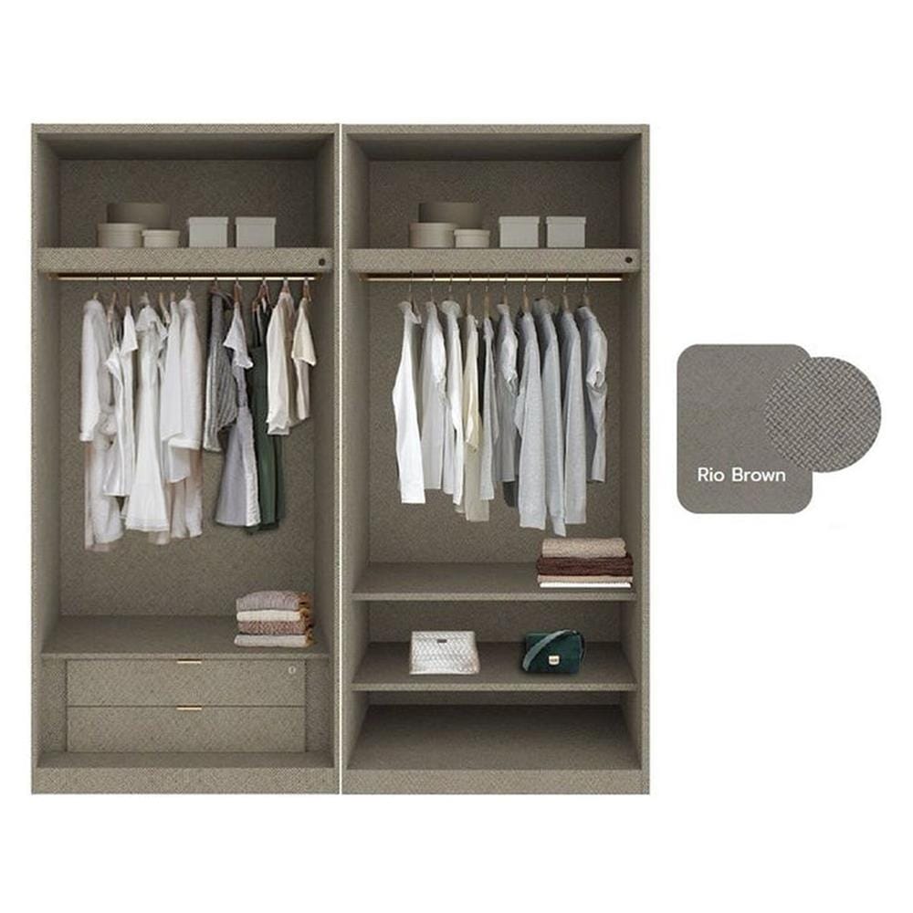 ตู้เสื้อผ้า 4 บานเปิด SB BUILT IN WARDROBE PLUS 59061023 200 ซม. สี RIO BROWN