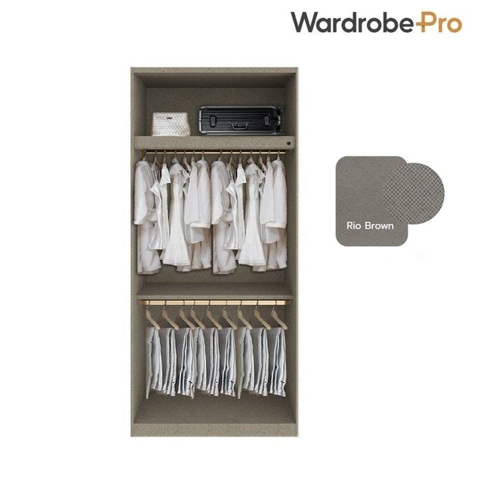 ตู้เสื้อผ้า 2 บานเปิด SB BUILT IN WARDROBE PLUS 59061084 100 ซม. สี RIO BROWN