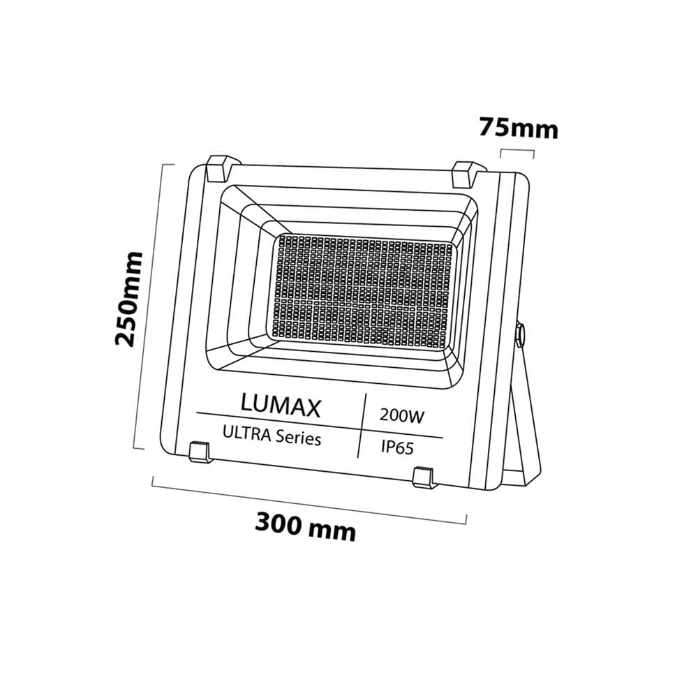 ไฟสปอตไลท์ SOLAR LUMAX 74-00028 200 วัตต์ DAYLIGHT สีดำ