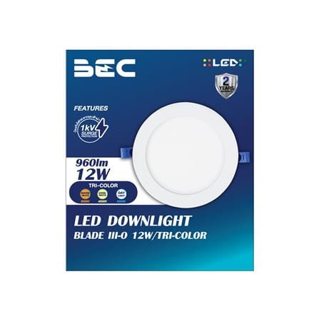 ดาวน์ไลท์ LED BEC BLADE III-O 12WTRI 6.6 นิ้ว 12 วัตต์ DAYLIGHT/COOL WHITE/WARM WHITE สีขาว_2
