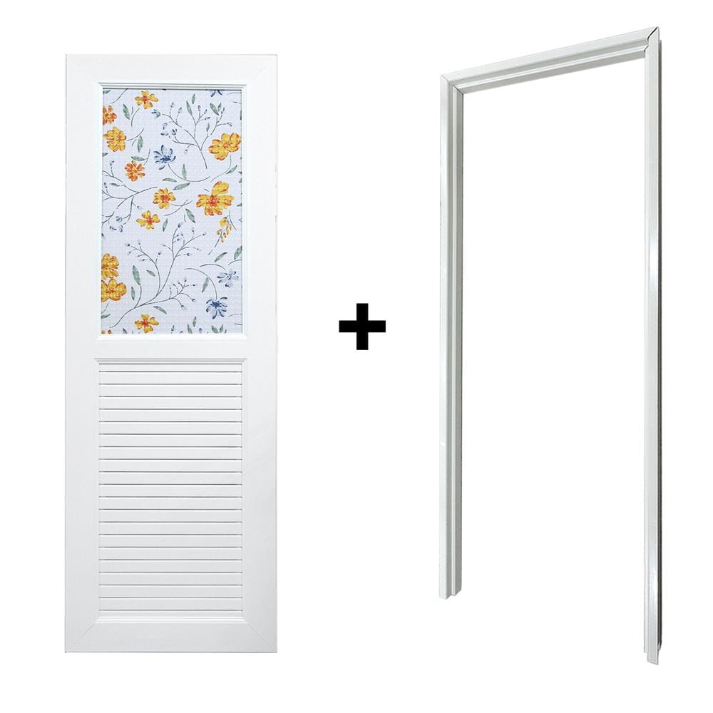 ประตูห้องน้ำ UPVC AZLE MARIGOLD 70X200 ซม. สีขาว พร้อมวงกบ ไม่เจาะลูกบิด