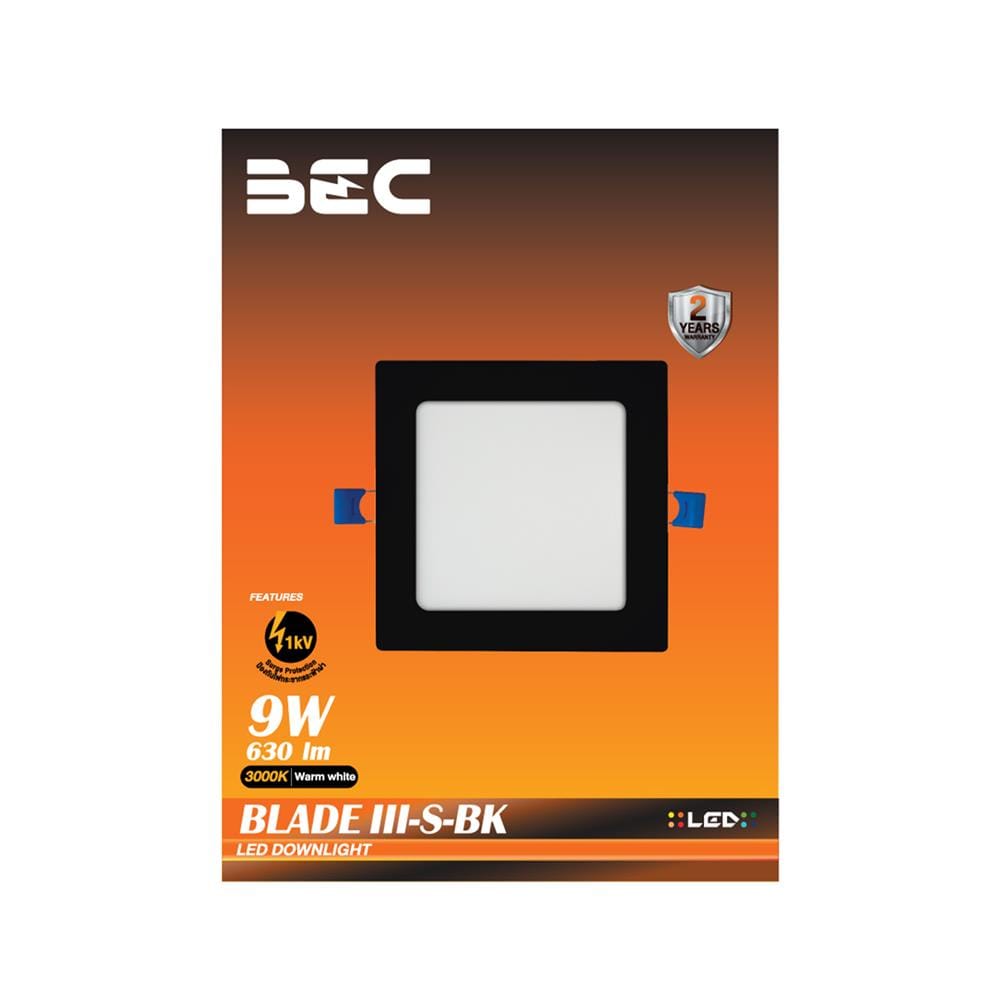 ดาวน์ไลท์ LED BEC BLADE III O-BK 5.7 นิ้ว 9 วัตต์ WARM WHITE สีดำ