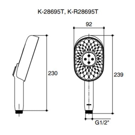 หัวฝักบัวสายอ่อน 3 ระดับ KOHLER K-28695T-2MB_2