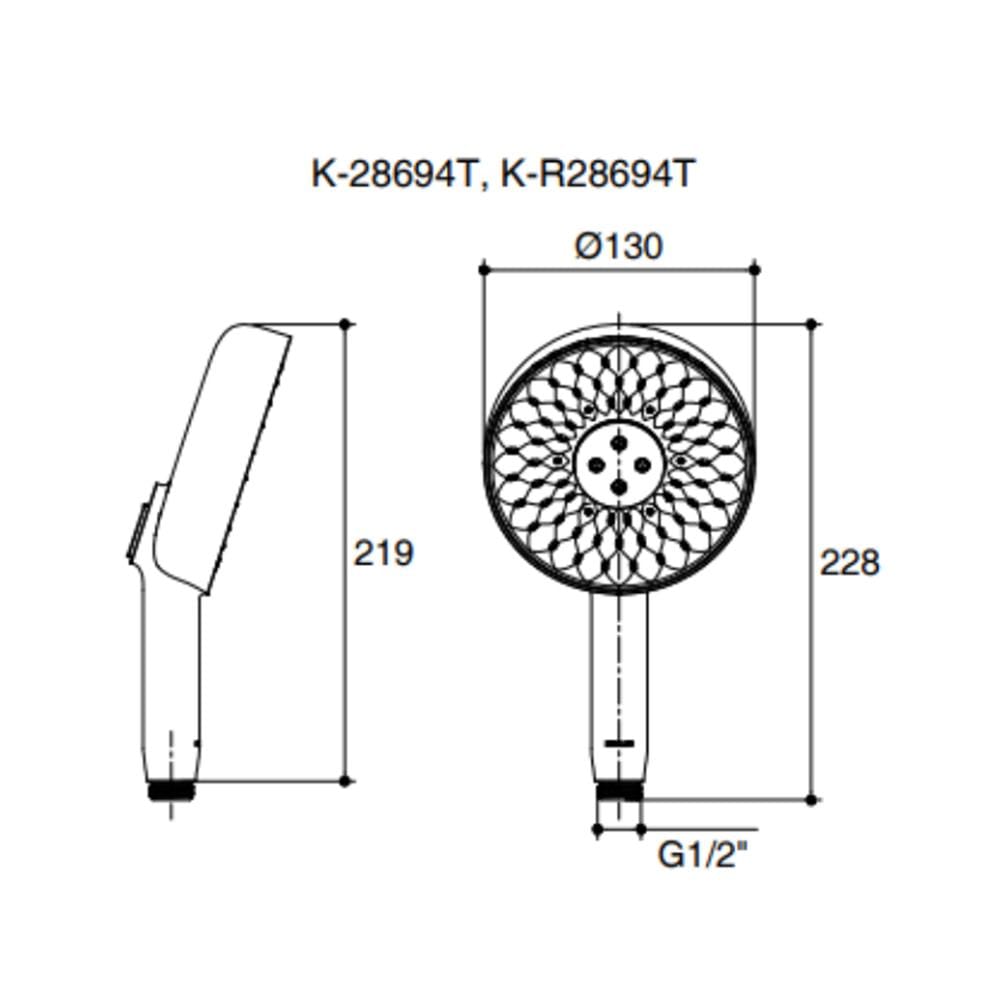 หัวฝักบัวสายอ่อน 3 ระดับ KOHLER K-28694T-RGD
