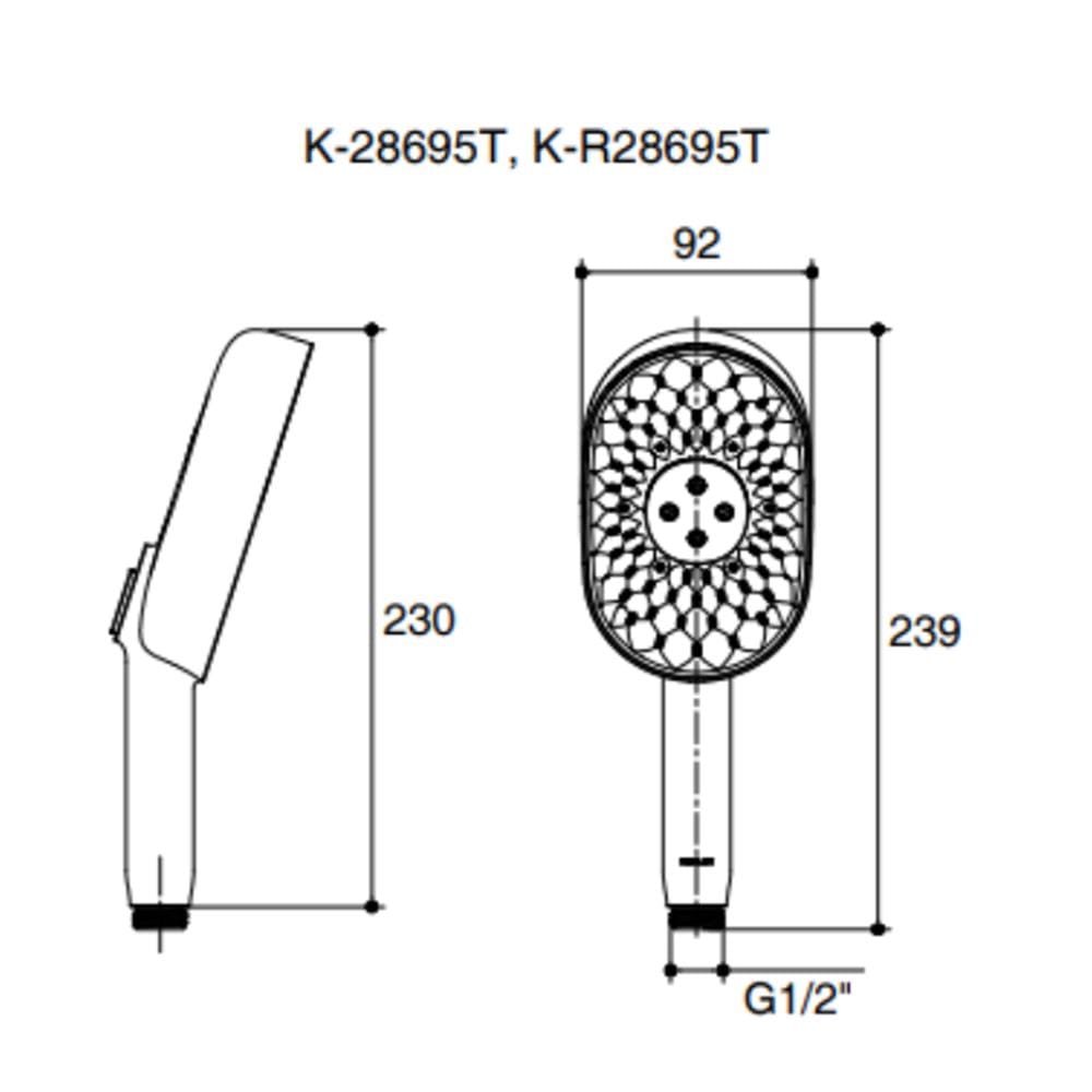 หัวฝักบัวสายอ่อน 3 ระดับ KOHLER K-28695T-RGD