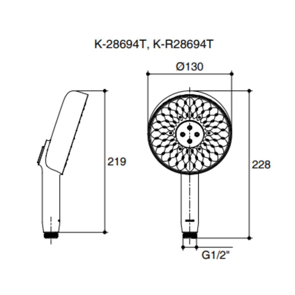 หัวฝักบัวสายอ่อน 3 ระดับ KOHLER K-28694T-AF