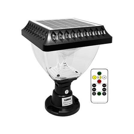 ไฟหัวเสา SOLAR LUMAX 74-00037 15 วัตต์ RGB สีดำ_0