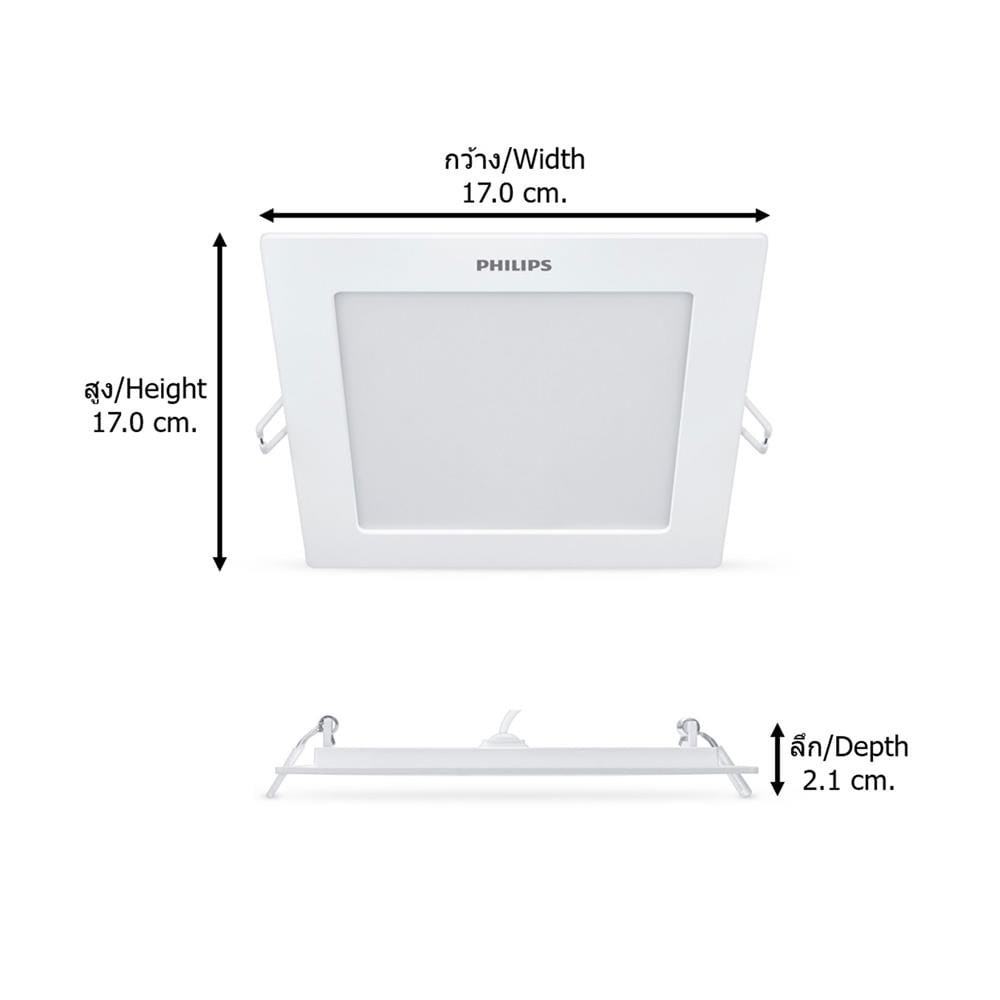 ดาวน์ไลท์ LED PHILIPS DL262 6 นิ้ว 12 วัตต์ WARM WHITE สีขาว
