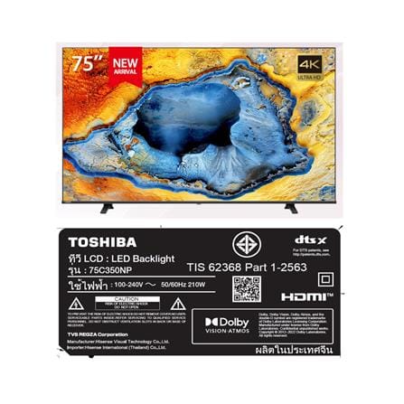 ทีวีแอลอีดี 75 นิ้ว TOSHIBA (4K, LED, GOOGLE TV) 75C350NP_5