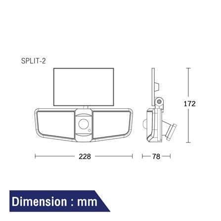 ไฟผนังภายนอก SOLAR BEC SPLIT-2BK 25 วัตต์ DAYLIGHT สีดำ_6