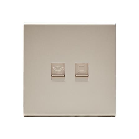 เต้ารับโทรศัพท์และคอมพิวเตอร์ SAHN 6P/6C D19-G สีทอง_0