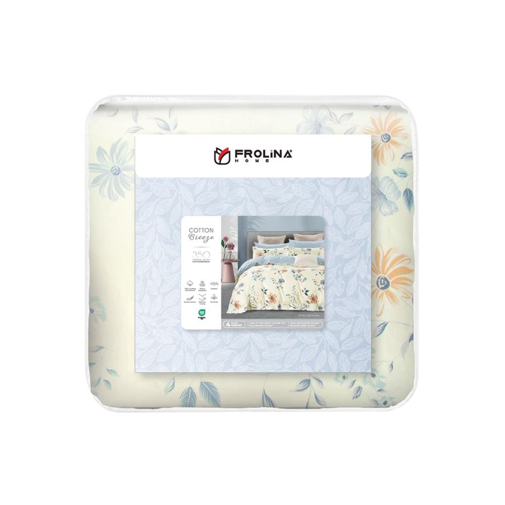 ชุดผ้าปูที่นอน 3.5 ฟุต 4 ชิ้น FROLINA COTTON BREEZE CBDF004
