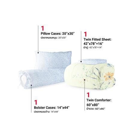 ชุดผ้าปูที่นอน 3.5 ฟุต 4 ชิ้น FROLINA COTTON BREEZE CBDF004_1