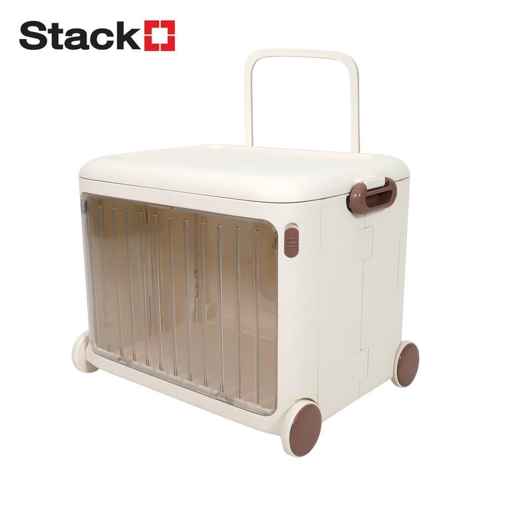 กล่องเก็บของฝาหน้าใส มีที่ลาก STACKO KID 49x35x38.5 ซม. สีขาว_0