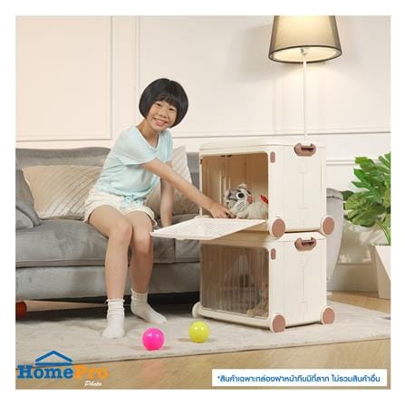 กล่องเก็บของฝาหน้า มีที่ลาก STACKO KID 49x35x38.5 ซม. สีขาว_8