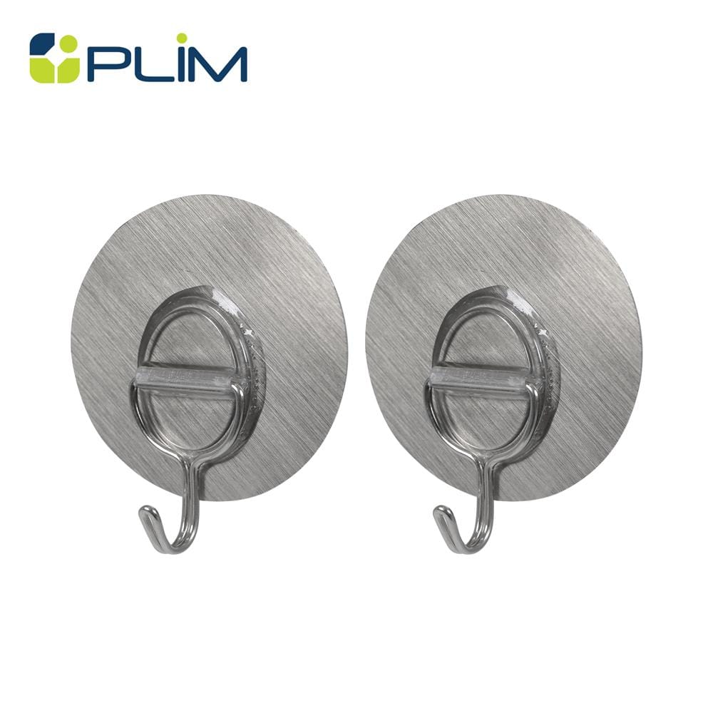 ขอแขวนวงกลมติดเทปกาว PLIM XY-0222 สีเงิน แพ็ก 2 ชิ้น