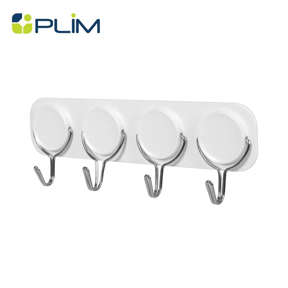 ขอแขวนติดเทปกาว 4 ตะขอ PLIM XY-0527 สีขาว