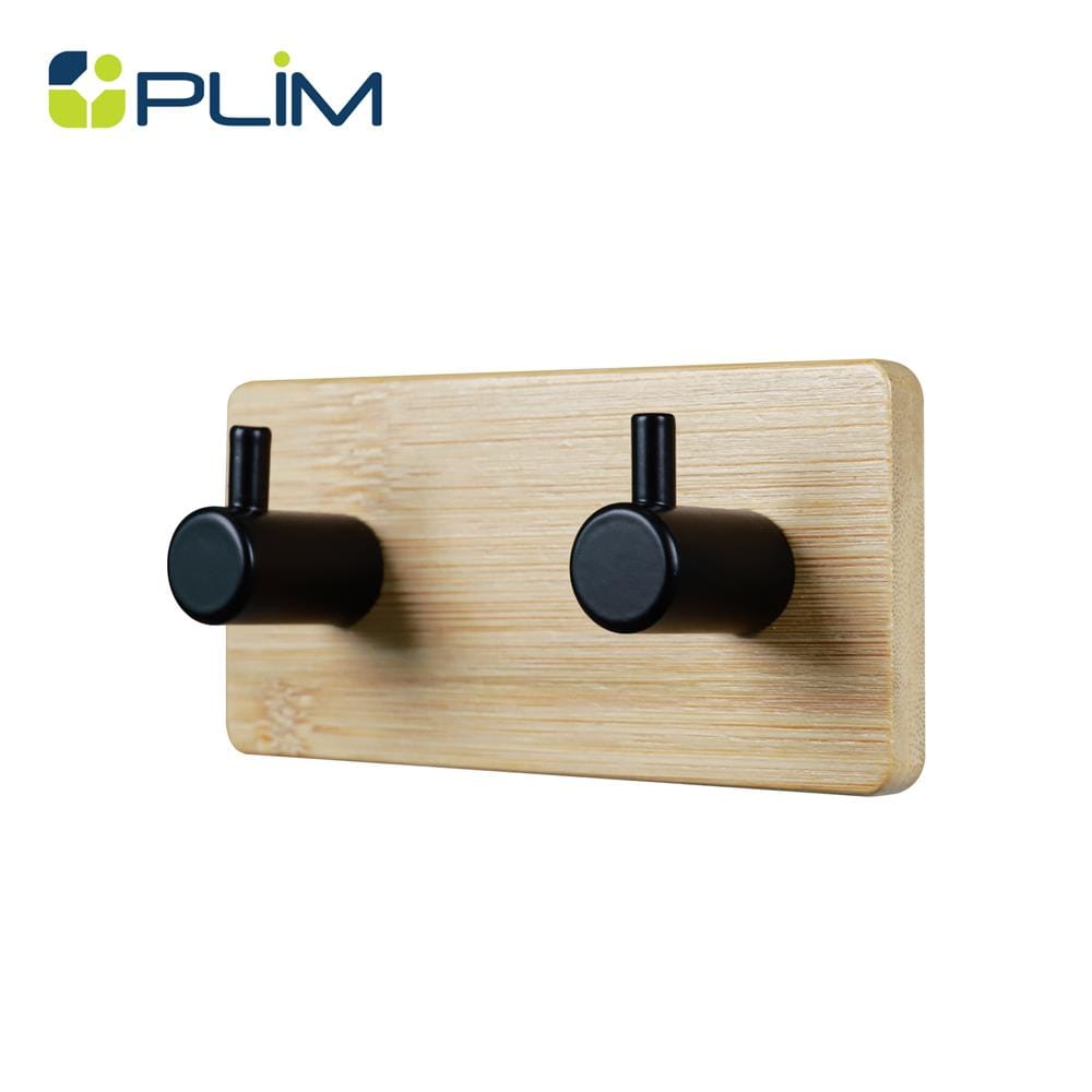 ขอแขวนติดเทปกาว 2 ตะขอ PLIM XY-0834B สีดำ