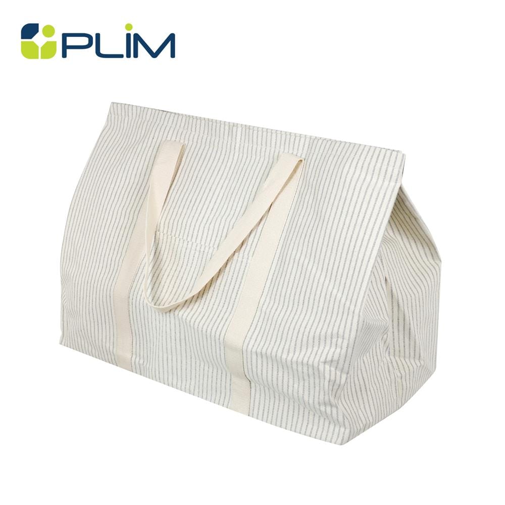 ถังผ้าเหลี่ยมหูหิ้ว PLIM STRIPES 59x30x45 ซม. สีเทา