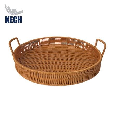 ตะกร้าหวายเทียมทรงกลมมีหูจับ KECH SIZE XL 35x4.5 ซม._0
