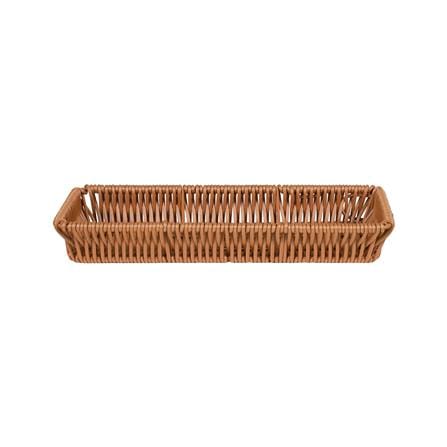 ถาดใส่อุปกรณ์ครัวหวายเทียมทรงเหลี่ยม KECH 27x9.5x4 ซม. สีน้ำตาล_2