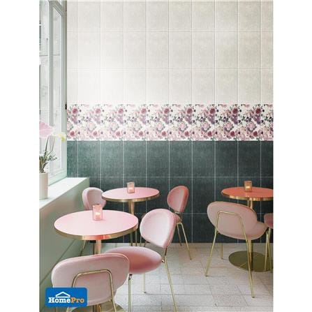 กระเบื้องผนัง 25x40 ซม. TARA โรส ฟลาเวอร์ กรีน A 1 ตร.ม._2