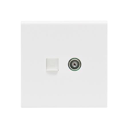 เต้ารับโทรทัศน์และคอมพิวเตอร์ CAT 6 SAHN D24 สีขาวด้าน_0