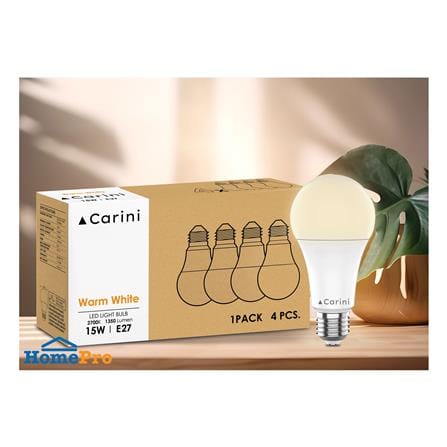 หลอด LED CARINI A65 ECOLIFE 15 วัตต์ WARM WHITE E27 แพ็ก 4 ชิ้น_3