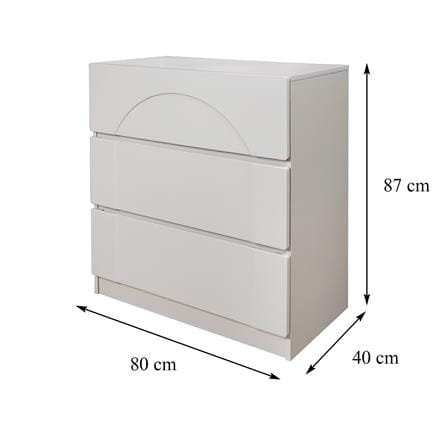 ตู้ลิ้นชัก 3 ลิ้นชัก FURDINI CURVE 80 ซม. สีเทา_8