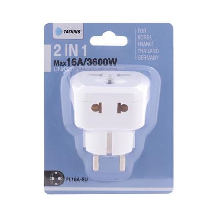 ปลั๊กแปลง 2 IN 1 UNIVERSAL 2 ขากลม TOSHINO PL16A-EU 16 แอมป์_4