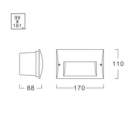 ไฟผนังภายนอก LED L&E 65-A0305 5 วัตต์ WARM WHITE สีดำ_6
